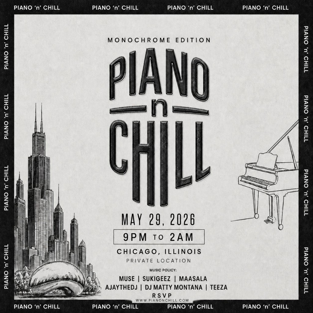 Piano n' Chill Monochrome Edition flyer